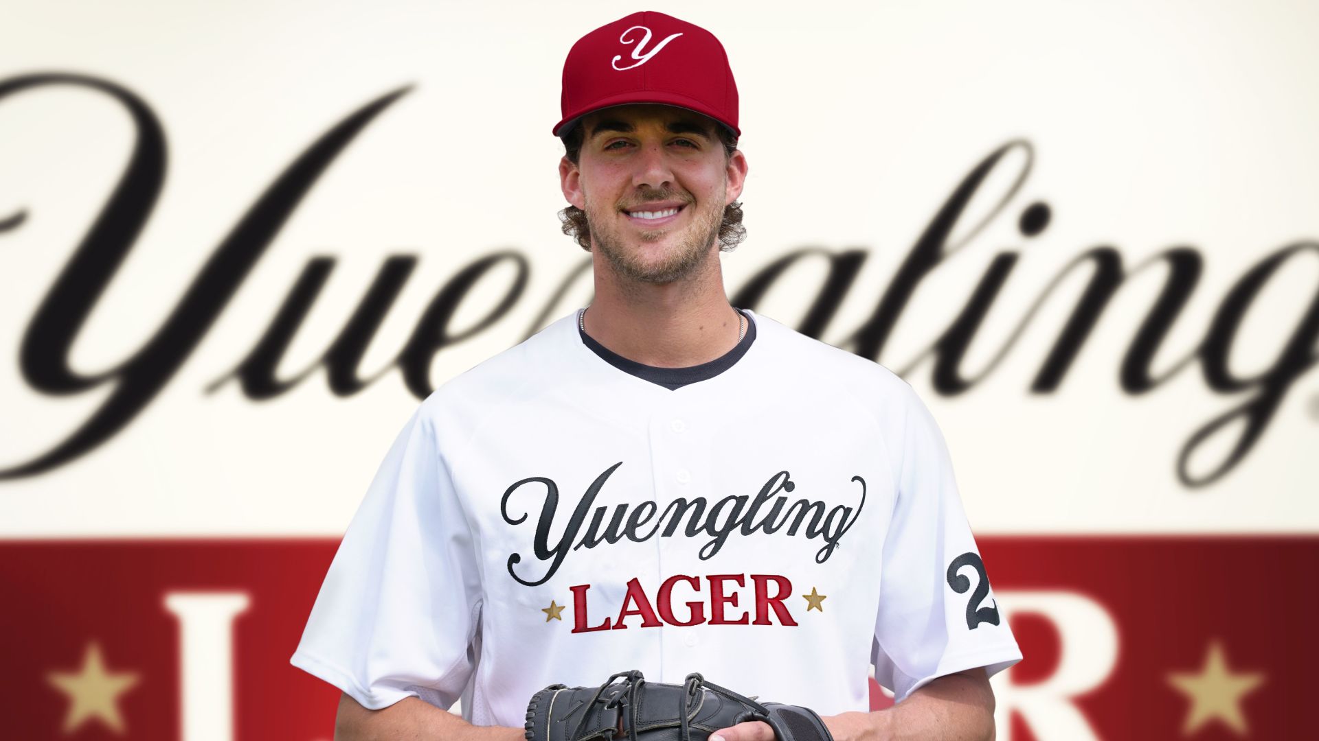 Philadelphia Phillies Aaron Nola in Yuengling Lager uniform
